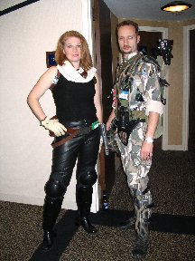 Two well-equipped convention goers